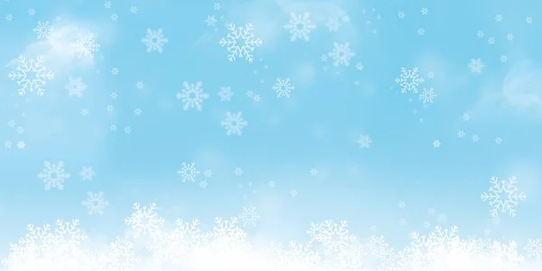 Fundo Flocos Neve Azul Gelo Para Decorações Natal — Fotografia de Stock