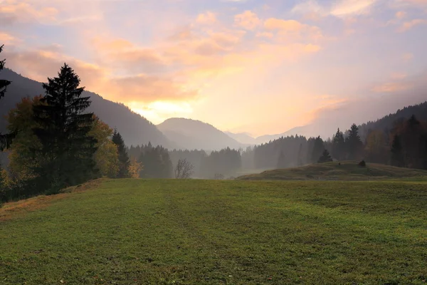 Montañas Campo Atardecer Bavaria — Foto de Stock
