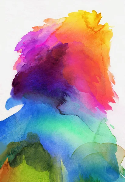 Heldere Regenboog Gekleurde Aquarel Verven Witte Verticale Achtergrond — Stockfoto