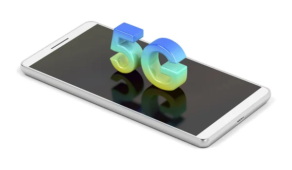 Femte Generasjons Smarttelefon Hvit Bakgrunn – stockfoto