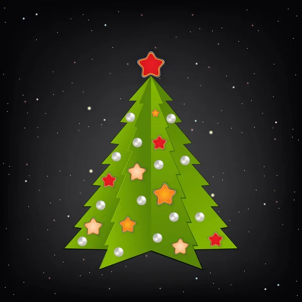 Boże Narodzenie Czarny Pozdrowienia Drzewa Dekoracje — Zdjęcie stockowe