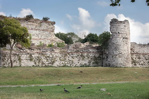 Ruines Des Murs Constantinople Était Une Série Murs Pierre Défensive — Photo