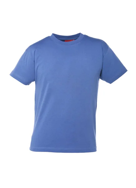 Camisa Azul Isolado Frente Fundo Branco — Fotografia de Stock