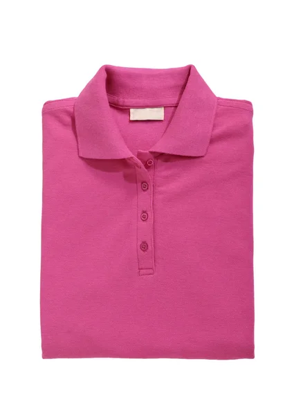 Pólo Camisa Rosa Isolado Frente Fundo Branco — Fotografia de Stock