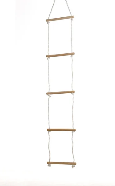 Rope Ladder Isolated White — Stock Photo, Image