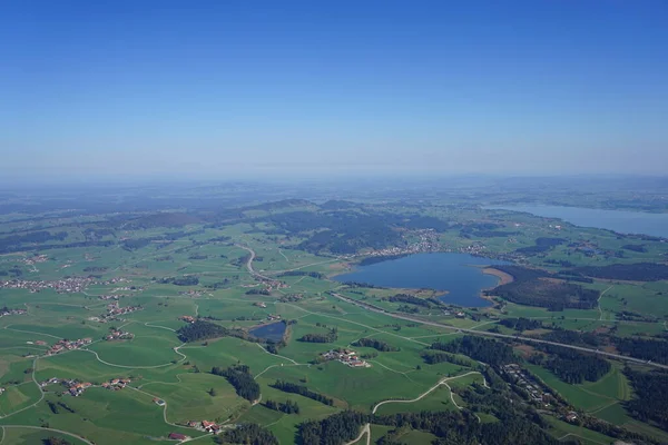 Vista Aérea Del Paisaje Allgu Entre Kempten Fssen —  Fotos de Stock