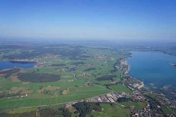 Vista Aérea Del Paisaje Allgu Entre Kempten Fssen —  Fotos de Stock