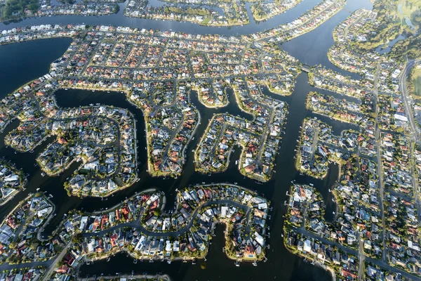 Zobacz Najbardziej Pożądanych Lokalizacji Dla Żyjących Australii Kanałów Gold Coast — Zdjęcie stockowe