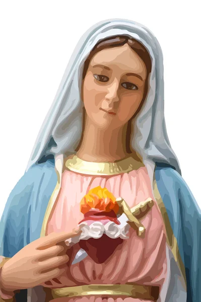 Άμωμη Καρδιά Της Κυρία Μαίρη Ιερή Πίστη Θρησκεία Αγίου Εικονογράφηση — Φωτογραφία Αρχείου