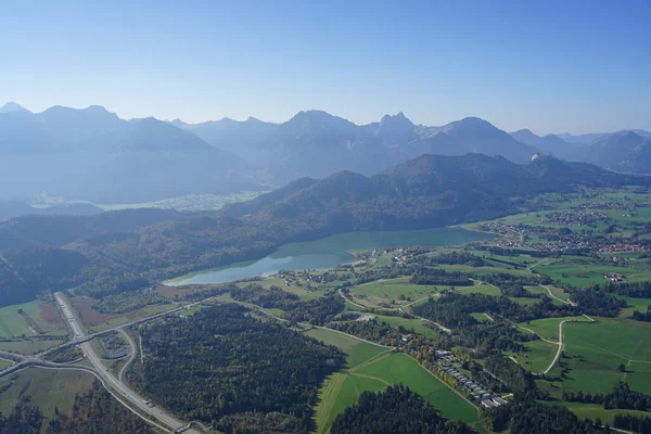 Luftaufnahme Der Landschaft Allgäu Zwischen Kempten Und Füssen — Stockfoto
