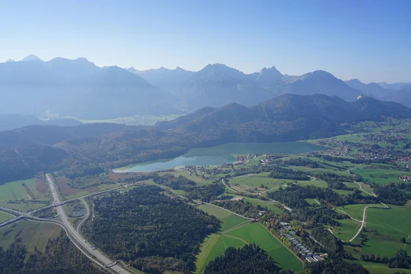 Luftaufnahme Der Landschaft Allgäu Zwischen Kempten Und Füssen — Stockfoto