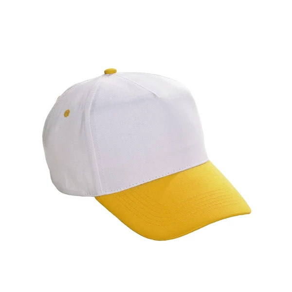 Boné Beisebol Amarelo Branco — Fotografia de Stock