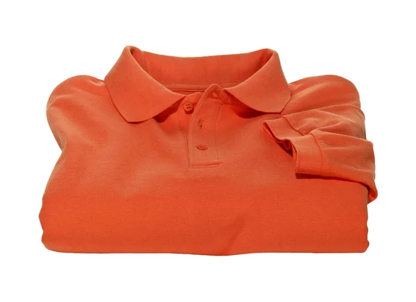 Poloshirt Orange Isoliert Vor Weißem Hintergrund — Stockfoto