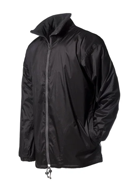 Чорна Куртка Дощу Ізольована — стокове фото