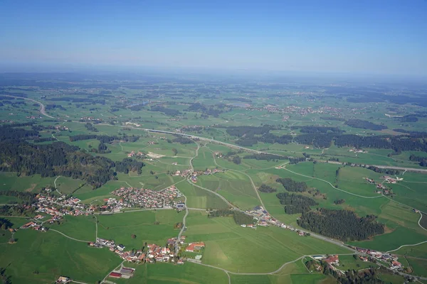 Vista Aérea Del Paisaje Allgu Entre Kempten Fssen —  Fotos de Stock