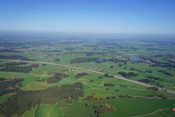 Vista Aérea Paisagem Allgu Entre Kempten Fssen — Fotografia de Stock