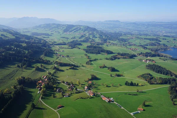 Vue Aérienne Paysage Dans Allgu Entre Kempten Fssen — Photo