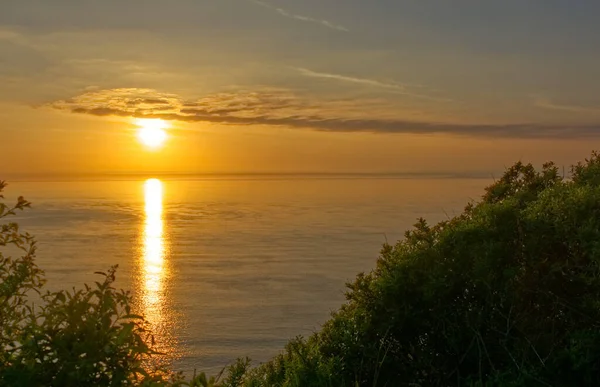 Západ Slunce Nad Atlantský Oceán North Devon Anglie — Stock fotografie