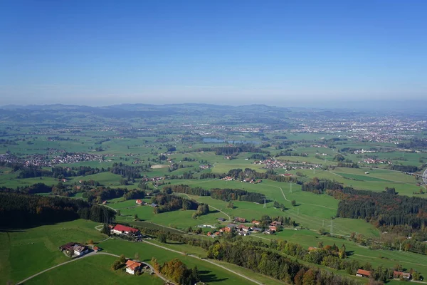 Vista Aérea Paisagem Allgu Entre Kempten Fssen — Fotografia de Stock