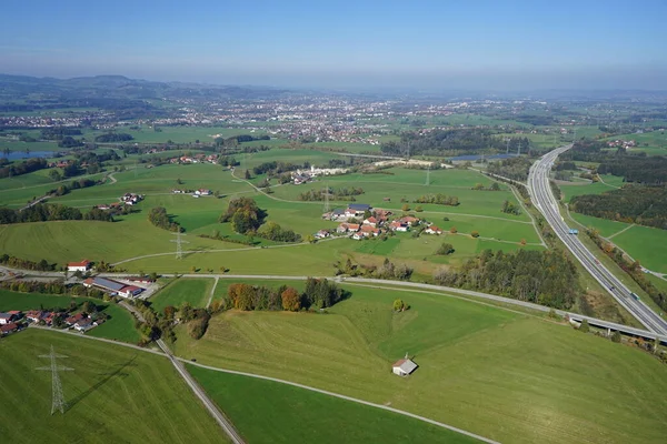 Aerial View Landscape Allgu Kempten Fssen — Stock Photo, Image