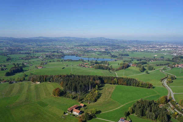 Vista Aérea Del Paisaje Allgu Entre Kempten Fssen —  Fotos de Stock