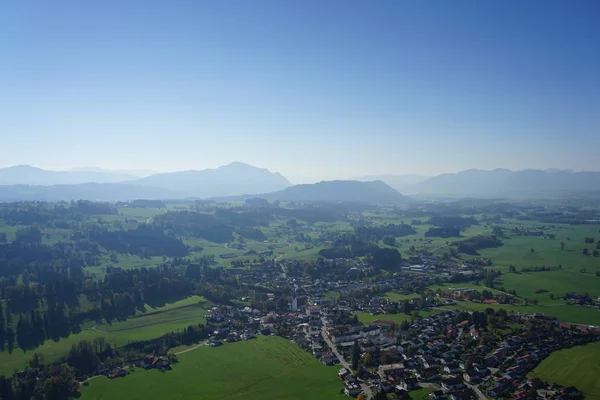 Vista Aérea Del Paisaje Allgu Entre Kempten Fssen —  Fotos de Stock