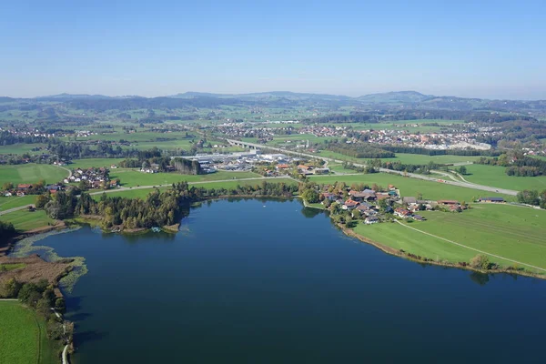 Vista Aérea Del Paisaje Allgu Entre Kempten Fssen —  Fotos de Stock