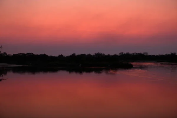 Zonsondergang Okavango Namibië — Stockfoto