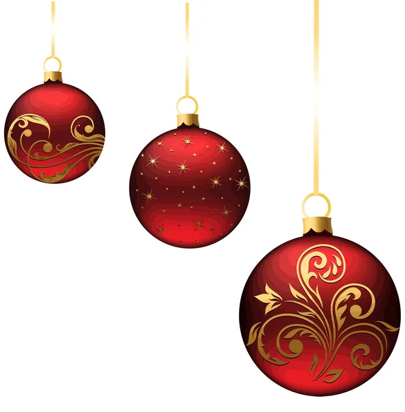 Christmas Red Golden Balls Holiday Celebration Season Illustration — Stock Photo, Image