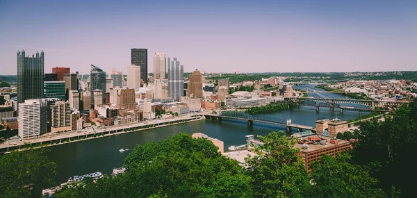 Veduta Del Centro Pittsburgh Skyline Dal Fiume Monongahela — Foto Stock