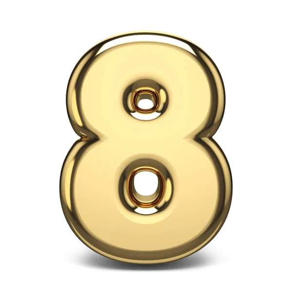 Золотое Число Восьмерка Рендеринг Белом Фоне — стоковое фото