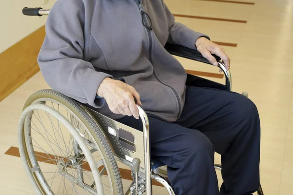 Senior Elderly Man Patient Wheelchair Sad Hospital — Stock Photo, Image
