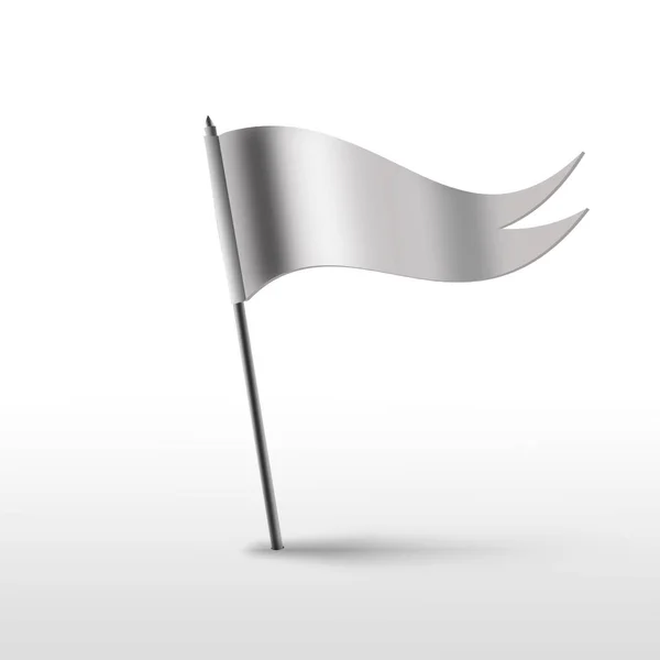 Bandeira Branca Isolada Sobre Branco — Fotografia de Stock