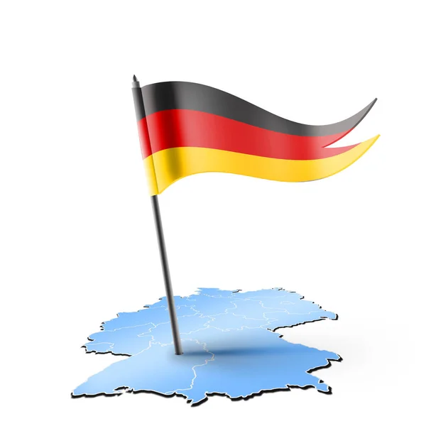 Карта Германии Флаг Белом — стоковое фото