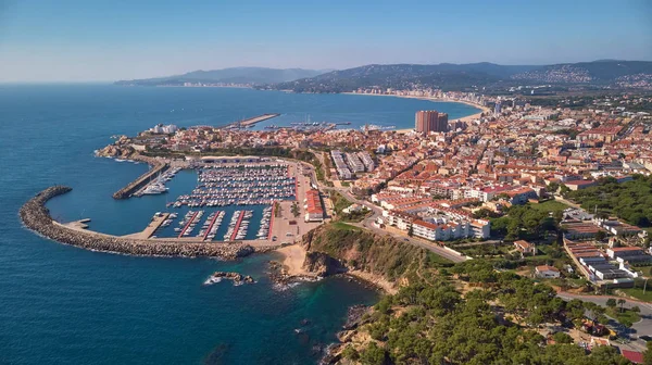 Foto Drone Aereo Dalla Città Spagnola Palamos Costa Brava — Foto Stock