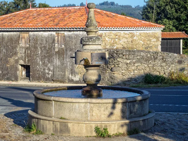 Παραδοσιακή Βρύση Για Διψασμένους Προσκυνητές Boente Galicia Ισπανία — Φωτογραφία Αρχείου