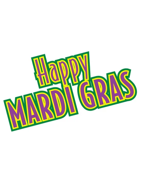 Счастливого Марди Гра Толстый Вторник Фиолетовый Желтый Зеленый Праздник Иллюстрация — стоковое фото