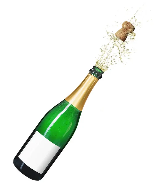 Isolierte Champagnerflasche Auf Weißem Hintergrund — Stockfoto