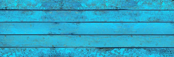 Rústico Colorido Madeira Azul Turquesa Painel Madeira Amplo Panorama Retro — Fotografia de Stock