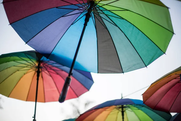 Nahaufnahme Eines Bunten Regenschirms — Stockfoto