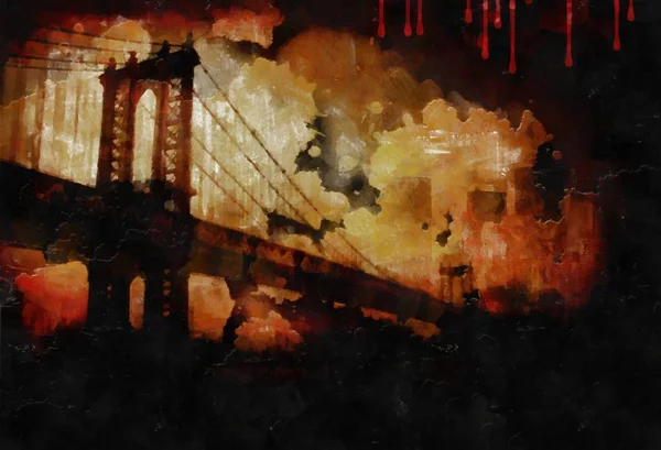 공포의 떨어지는 어두운 맨하탄 — 스톡 사진