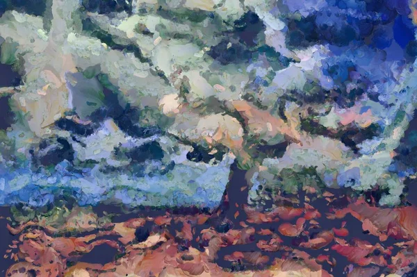 アブストラクト油絵 古い木 — ストック写真