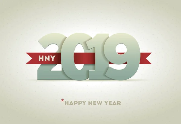 2019 Happy New Year. Vector greeting card design element. Elements are layered separately in vector file.