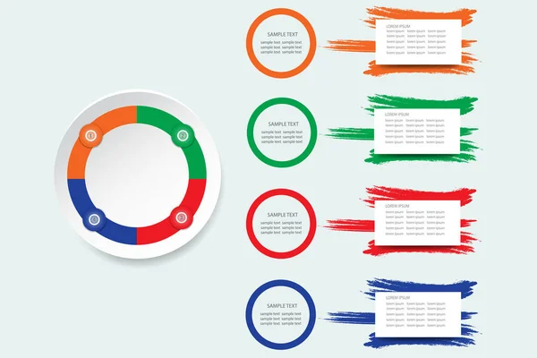 Πρότυπο Γράφημα Κύκλους Χαρτί Ετικετών Τέσσερα Χρώματα Και Κενές Ετικέτες — Φωτογραφία Αρχείου