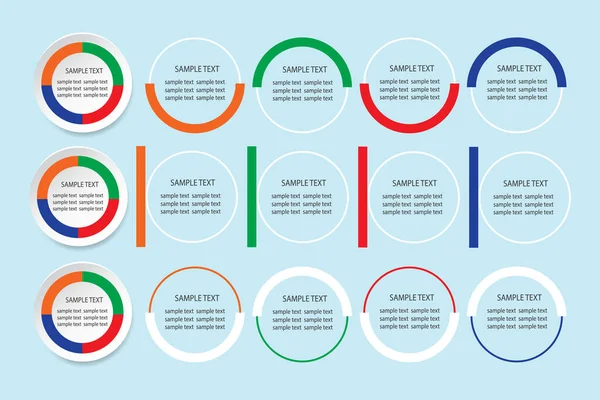 Háromféle Infographic Sablonok Körök Papír Címke Négy Színben Üres Címkék — Stock Fotó