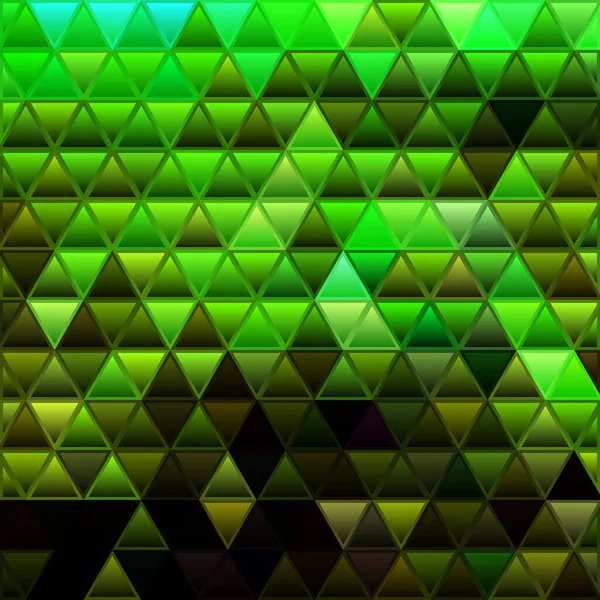 Abstract Vector Stained Glass Triangle Mosaic Background Green — Stock Photo, Image