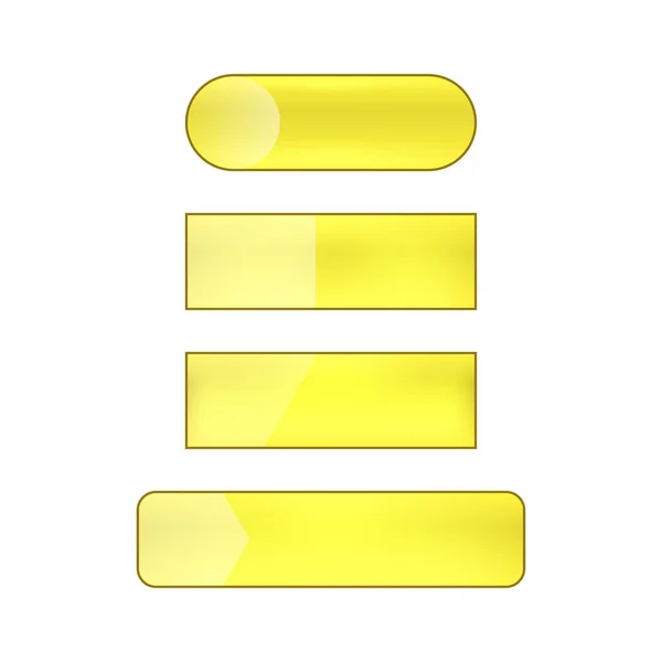 Vetor Brilhante Conjunto Botões Web Brilhante Amarelo — Fotografia de Stock