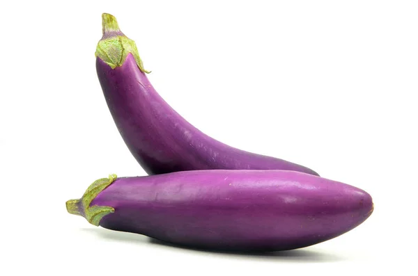 Eggplant Eller Aubergine Isolerad Vit Bakgrund — Stockfoto