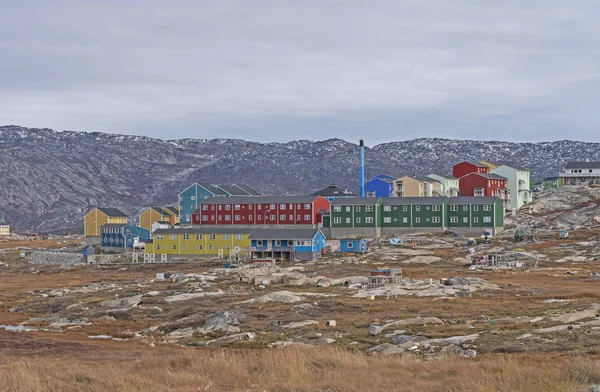 Färgglada Hem Den Arktiska Staden Ilulissat Grönland — Stockfoto