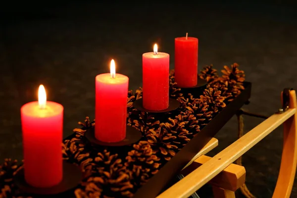 Accendere Candele Nell Avvento — Foto Stock